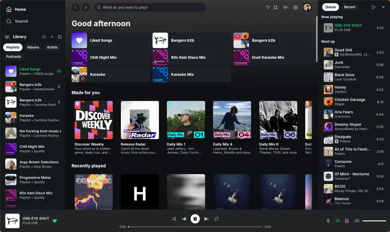 Fastpotify's music library and player