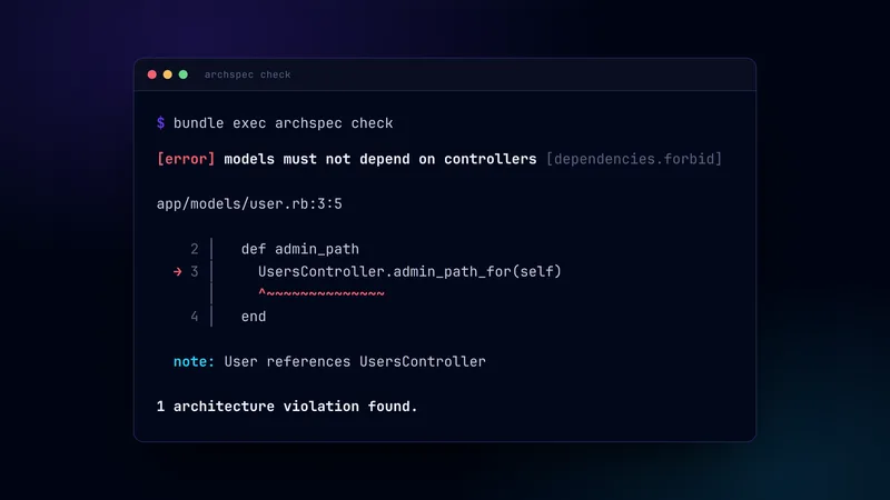 ArchSpec 1.0: Executable Architecture Specification for Ruby's Agent Coding Era